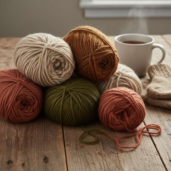 Wollknäuel aus Kaschmir-Merino-Blend in natürlichen Farbtönen