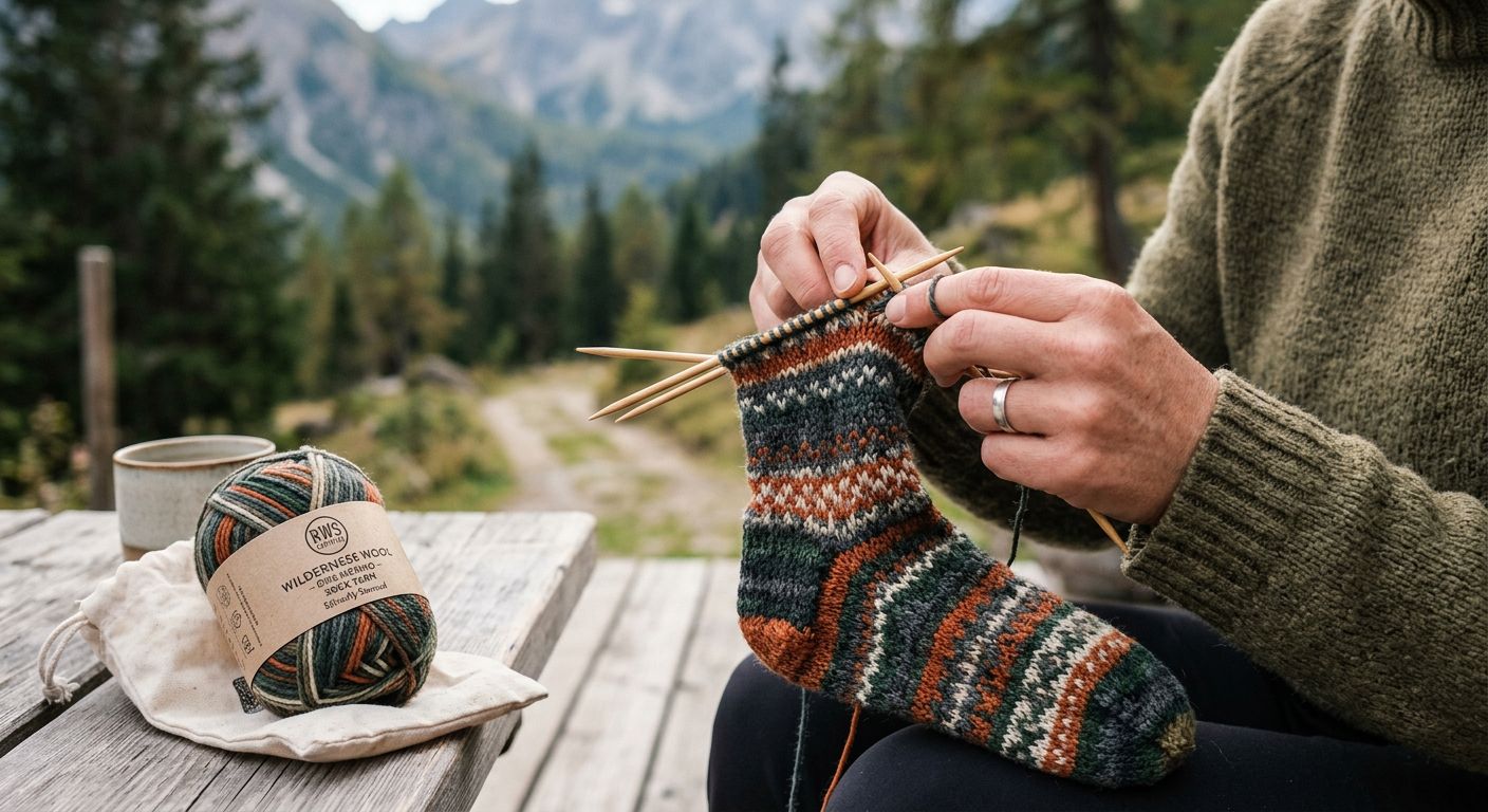 Merinowolle zum Stricken — feines Garn für selbstgestrickte Outdoor-Socken und Mützen