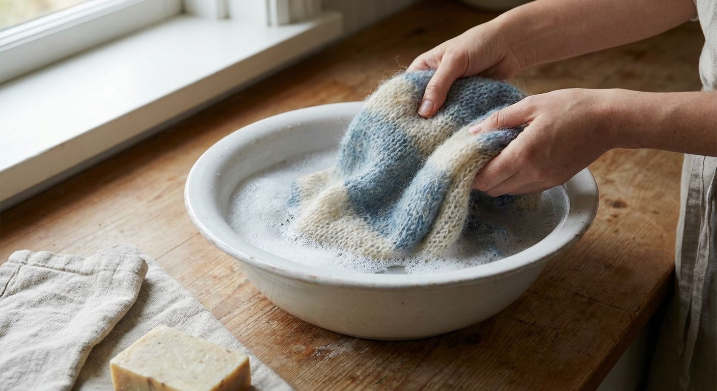 Mohair Schal Pflege – schonend waschen und lagern
