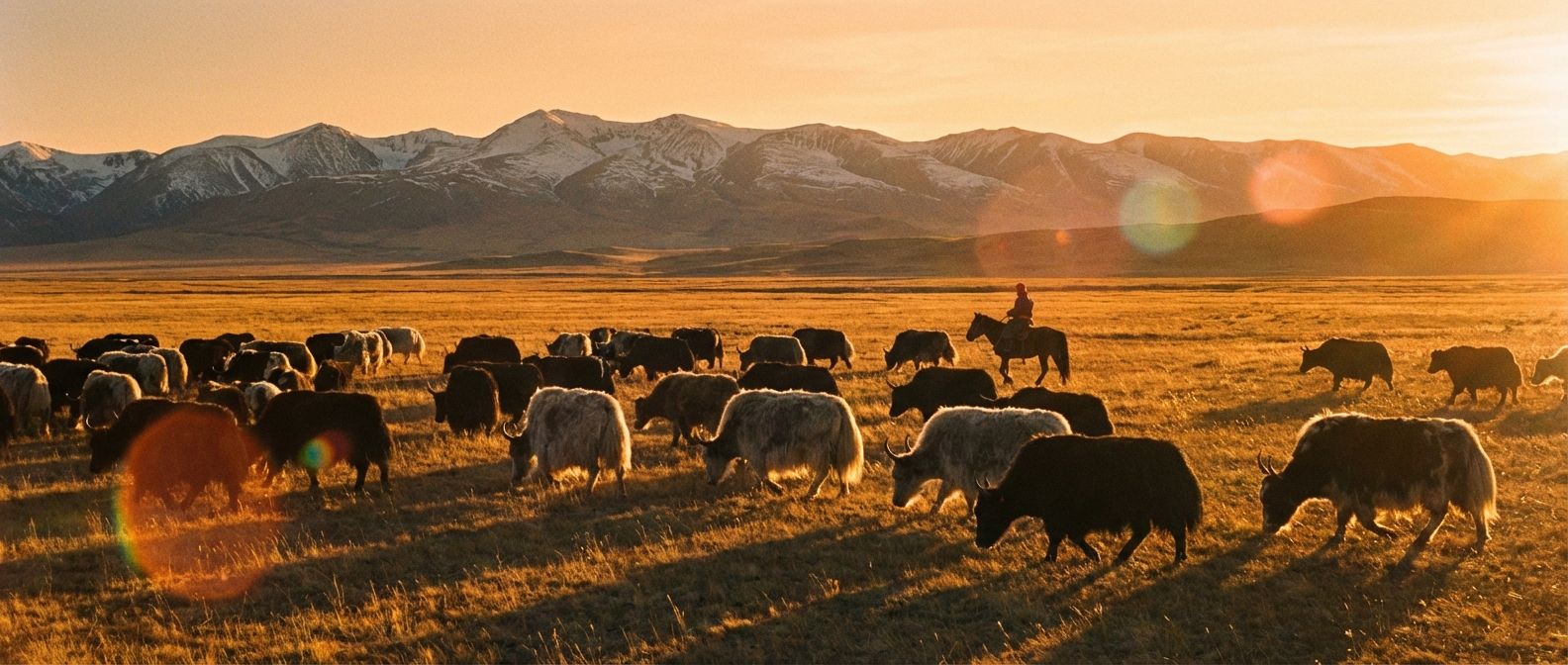 Yak in der Mongolei – Quelle der feinen Yakwolle