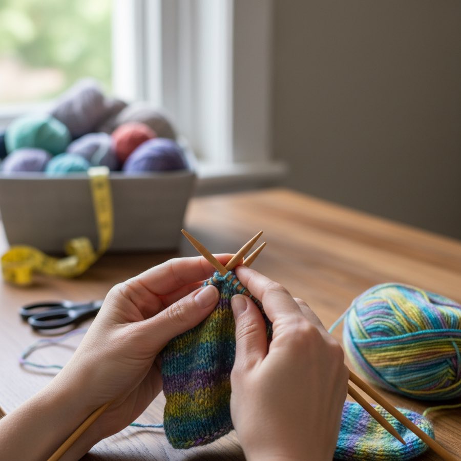 Socken stricken mit Nadelspiel – Anleitung für Anfänger und Fortgeschrittene